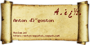 Anton Ágoston névjegykártya
